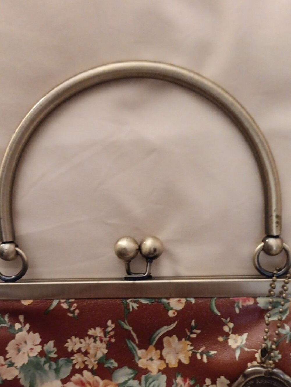 Patricia Nash Vintage-Inspired Floral Frame Satchel Handbag in Burgundy Florals - Picture 3 of 5